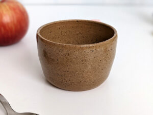 speckled stoneware cup hen chicken