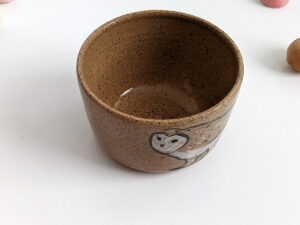 speckled ceramic owl cup