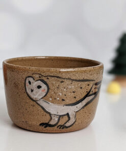 speckled ceramic owl cup