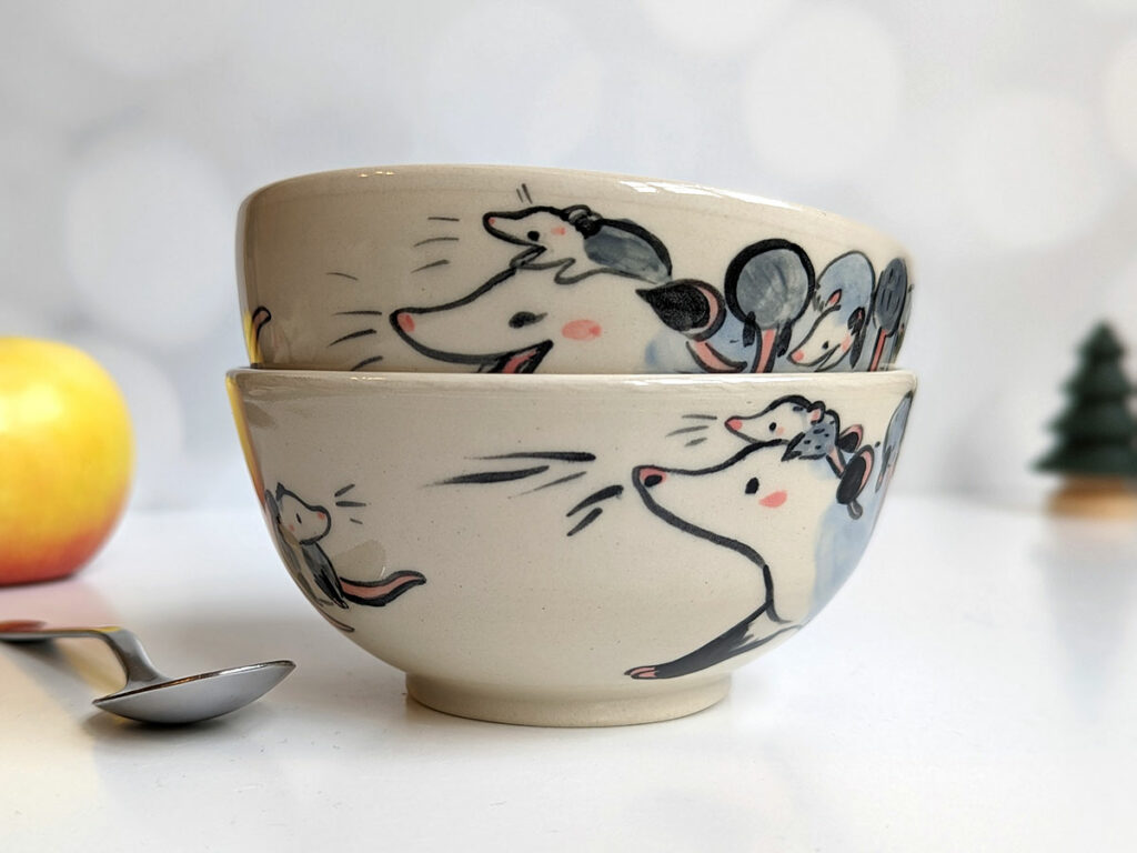 opossum family bowl