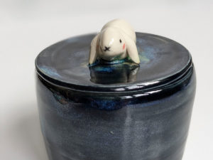 white lop bunny urn