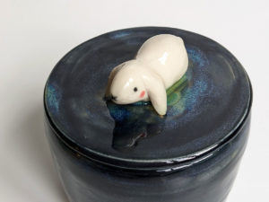 white lop bunny urn