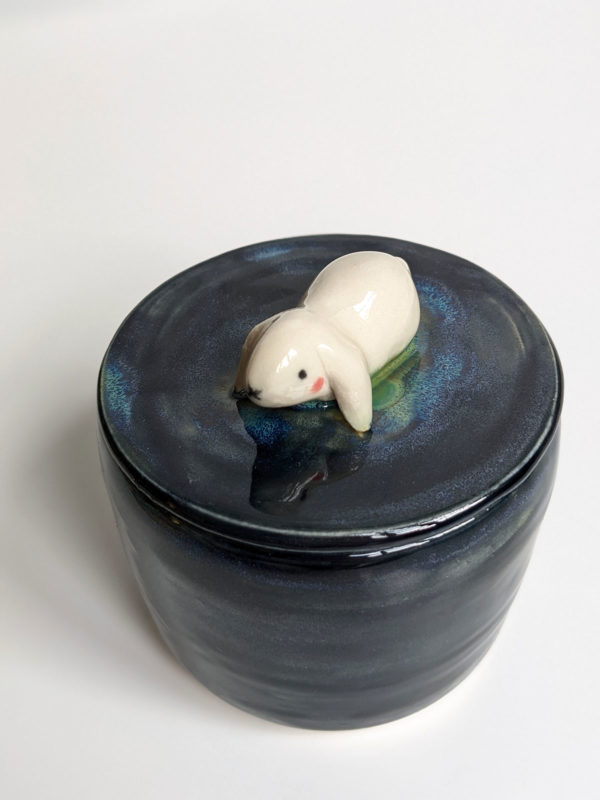 white lop bunny urn