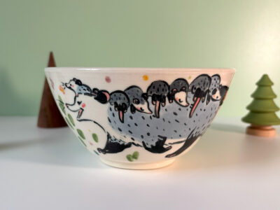 Porcelain bowl - Opossum Mama - Image 2