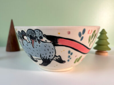Porcelain bowl - Opossum Mama - Image 3