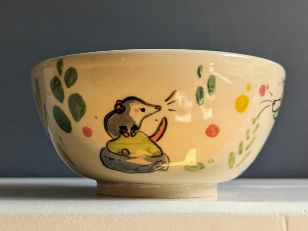 Bol Grès Blanc - Famille opossum – Image 4