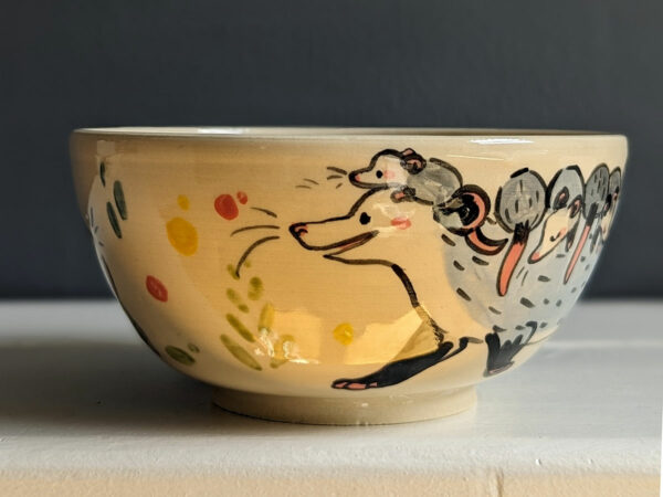 Bol Grès Blanc - Famille opossum – Image 3
