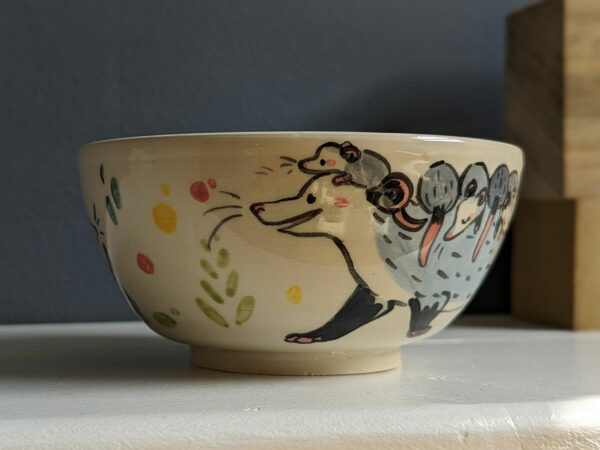 Bol Grès Blanc - Famille opossum – Image 2