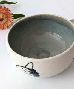 sun fish handmade porcelain bowl