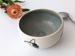 sun fish handmade porcelain bowl