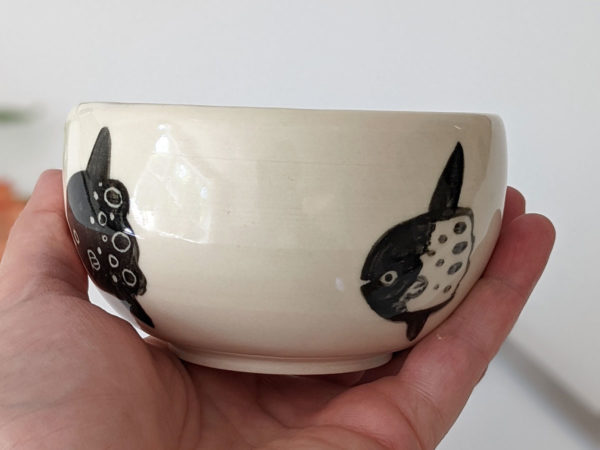 sun fish handmade porcelain bowl