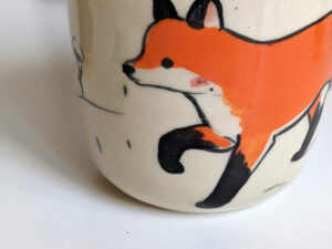 fox bunny tumbler handmade