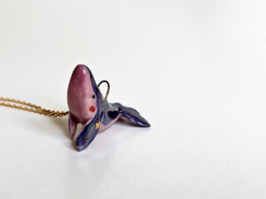 purple whale stars commission pendant