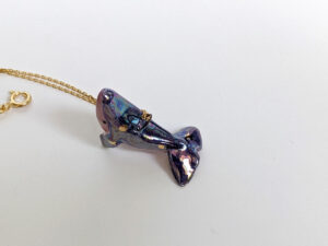 purple whale stars commission pendant