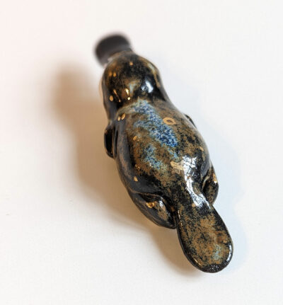 porcelain platypus figurine chopstick rest brush holder