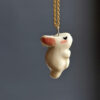 handmade porcelain pendant sleepy bunny by kness