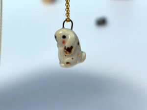 Pendentif Porcelaine : Lapin Blanc