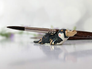 porcelain platypus figurine chopstick rest brush holder