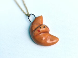 pendentif croissant mignon porcelaine