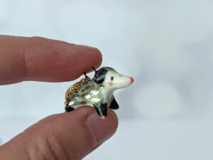 opossum pendant porcelain gold cute kness