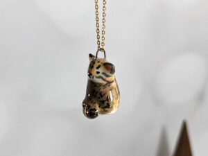 pallas cat pendant porcelain handmade cute