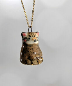 pallas cat pendant porcelain handmade cute