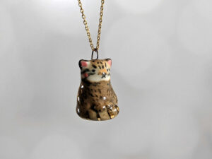 pallas cat pendant porcelain handmade cute