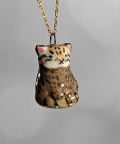 pallas cat pendant porcelain handmade cute