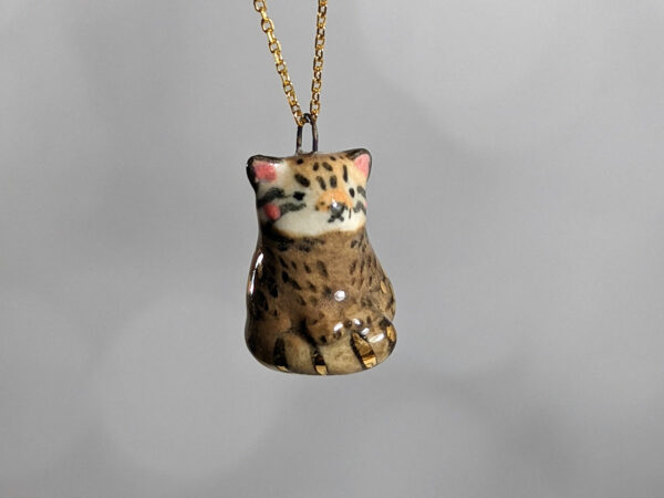 pallas cat pendant porcelain handmade cute