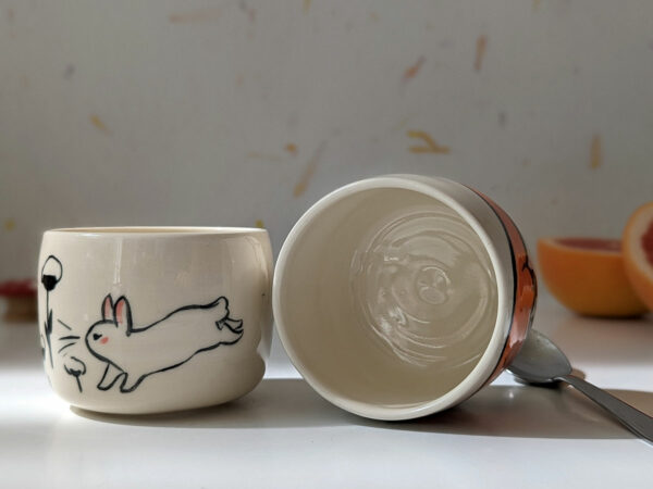 fox bunny tumbler handmade