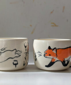 fox bunny tumbler handmade