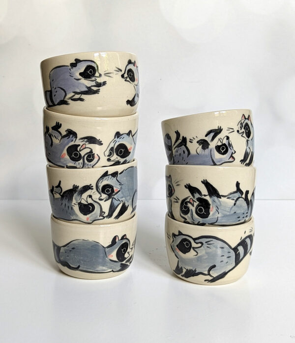 impossibly cute raccoon tumblers