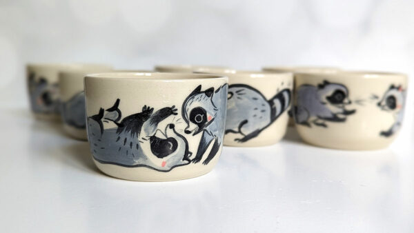 impossibly cute raccoon tumblers
