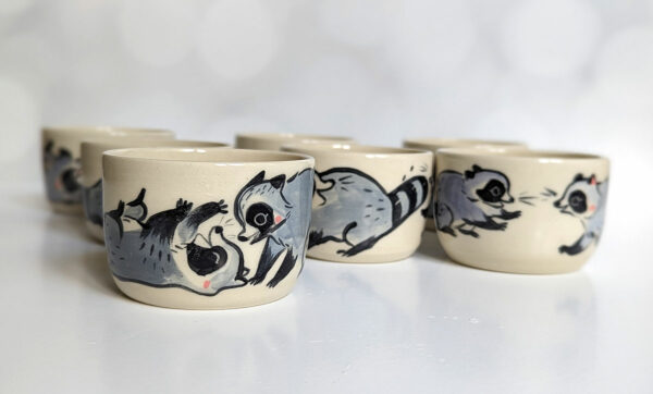impossibly cute raccoon tumblers
