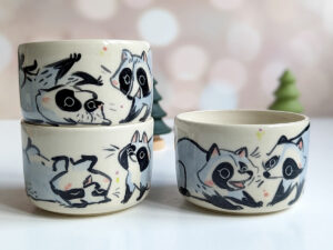 impossibly cute raccoon tumblers