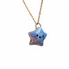 handmade porcelain pendant cute blue star