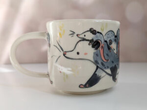 opossum family mug kness