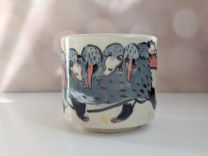 opossum family mug kness