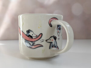 opossum family mug kness