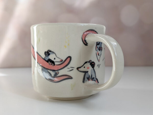opossum family mug kness