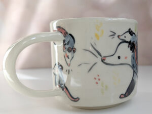 opossum family mug kness