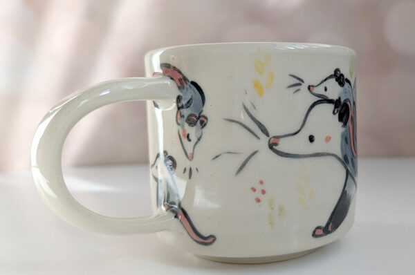opossum family mug kness