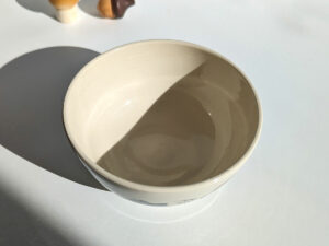 handmade stoneware bowl otter