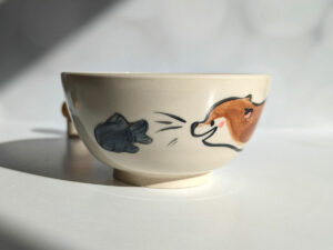 handmade stoneware bowl otter