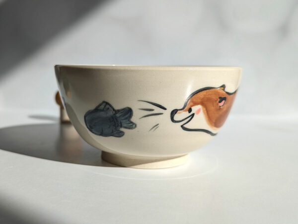 handmade stoneware bowl otter