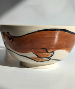 handmade stoneware bowl otter