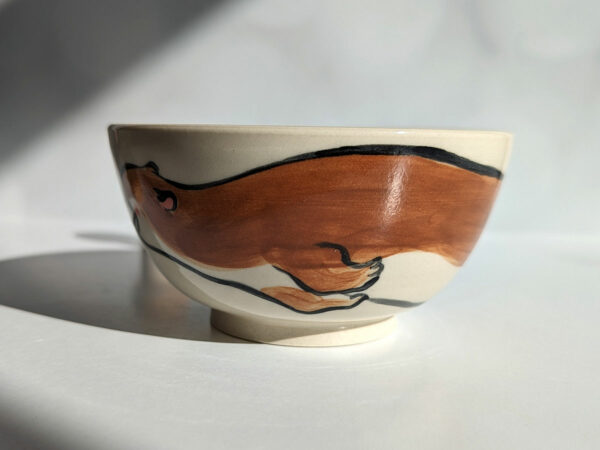 handmade stoneware bowl otter