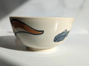 handmade stoneware bowl otter