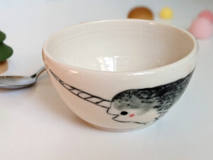 narwhal bowl porcelain handmade