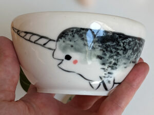 narwhal bowl porcelain handmade